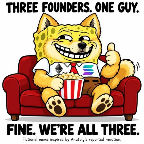 Trogebob parody cartoon: THREE BRAINS. ONE COUCH.