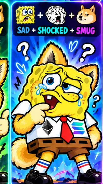 Trogebob mixed expression SAD + SHOCKED + SMUG