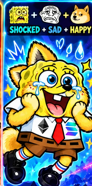 Trogebob mixed expression SHOCKED + SAD + HAPPY