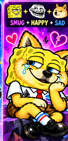 Trogebob mixed expression SMUG + HAPPY + SAD